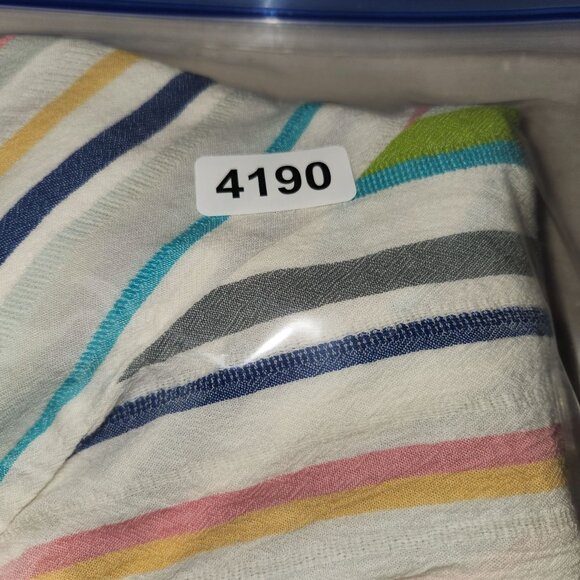 Vintage America Embroidered Striped Boho Top M Cotton/Viscose 4190 - Picture 9 of 9